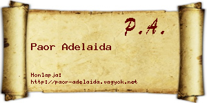 Paor Adelaida névjegykártya